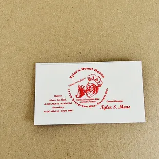 a business card