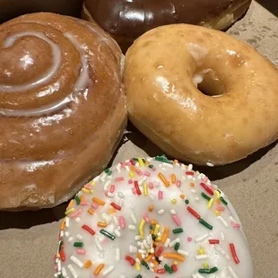 4 assorted donuts from a half dozen...ate 2 before I remembered to take a picture.