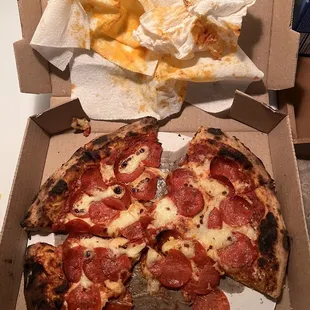 Paper towel with grease soaked