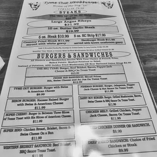 Menu as of 6APR18