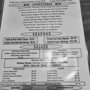 Menu as of 6APR18
