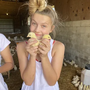 A chick with her chicks.