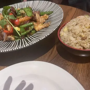 Dinner Buckeye Triple Delight with fried rice