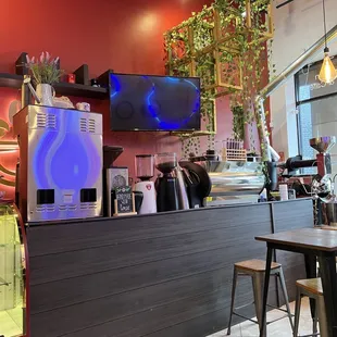 the interior of a cafe