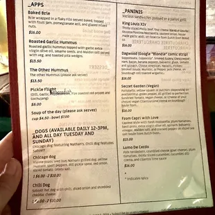 menu