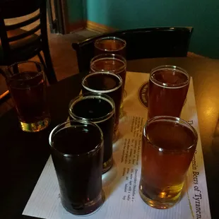 A flight of their signature brews