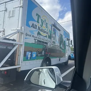 a truck driving down the road