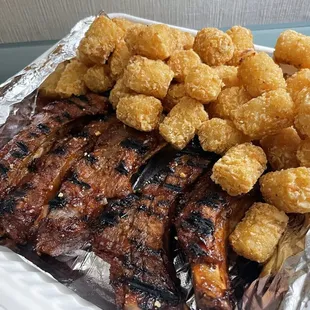 Ribs and tater tots