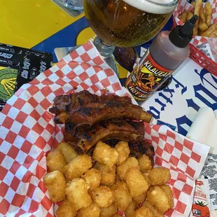 Ribs w/ tater tots