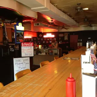 the interior of a diner