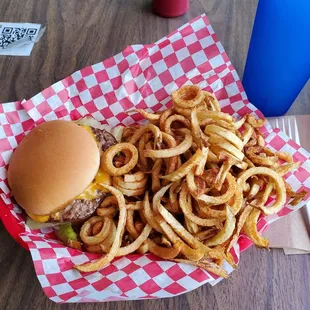 1/4 lb. Cheeseburger and curly fries