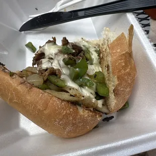 1/2 of a Philly Cheesesteak, I could only eat 1/2!