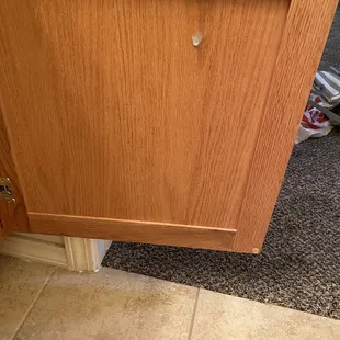 Another cleaned bathroom...toothpaste on the cabinet but this house has been cleaned