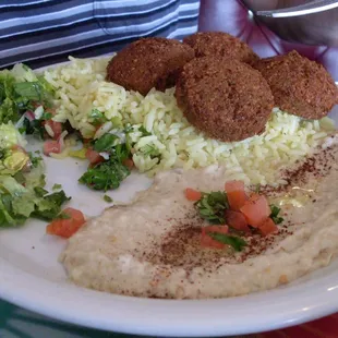 A falafel combo lunch special.