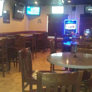  the interior of a pub