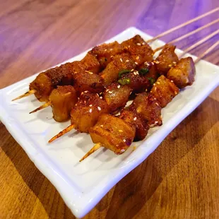 skewered chicken