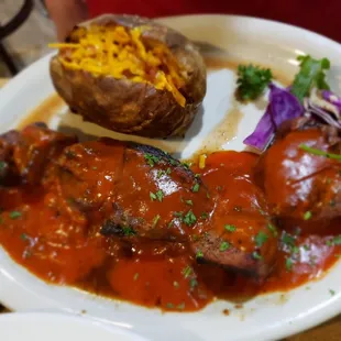 Souflaki... a little bit too ketchupy but good.  Ask for sauce on side of you don&apos;t like sauce.