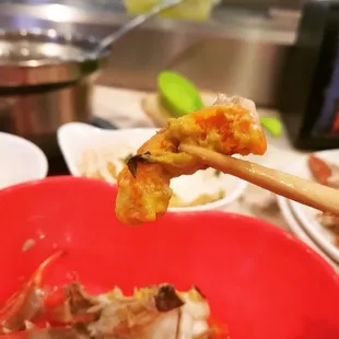Crab roe, the best part of eating crab