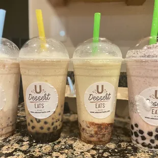 L to R: Ko Ko Bop, Dun Dun, Breaking Dawn, Ice Cream Chillin. Creamy and dessert-in-a-cup vibe.