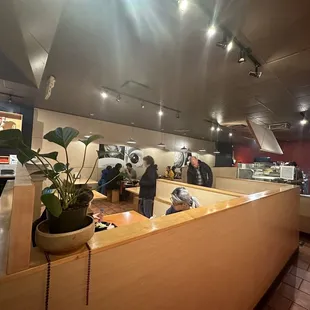 interior, sushi and sashimi