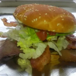 The smoke bacon brisket sandwich