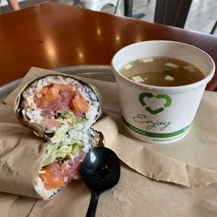 Sushi Burrito &amp; Cup Miso Soup