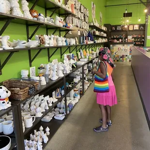 Selecting a piece to paint. So many options.