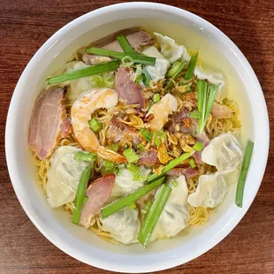 Wonton Noodle Soup with Shrimp, Pork