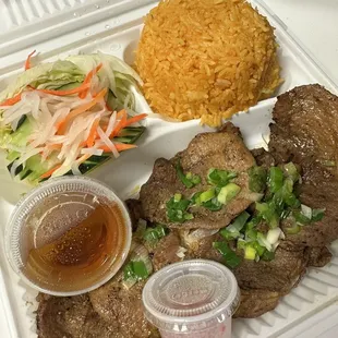 BBQ pork with tomato rice