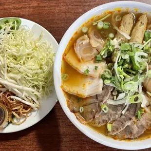 Spicy Beef Noodle Soup with Pork, Ham