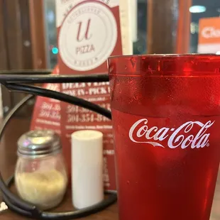 A nice very large cup of ice water which was free and much appreciated.