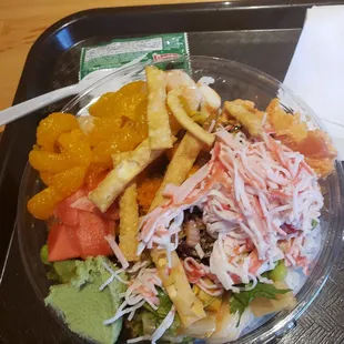 3 protein custom bowl with white rice