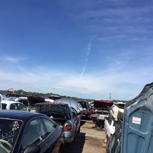 Vehicles in the lot as far as you can see!