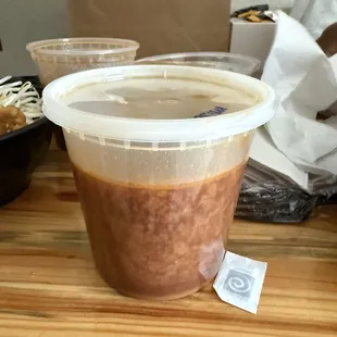 Ramen soup on the side
