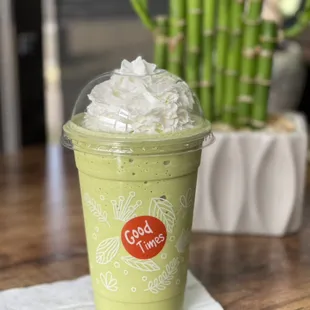 Matcha green tea frappe