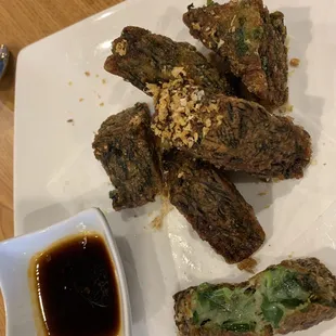 crispy chive cakes
