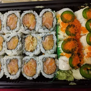 Spicy salmon maki x2, angel maki