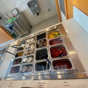 a display of a variety of food items