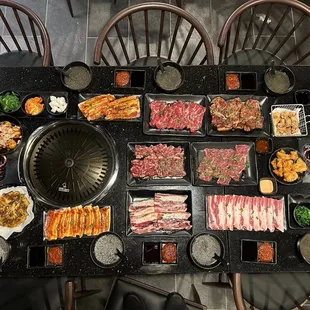 a table full of food