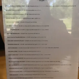 menu