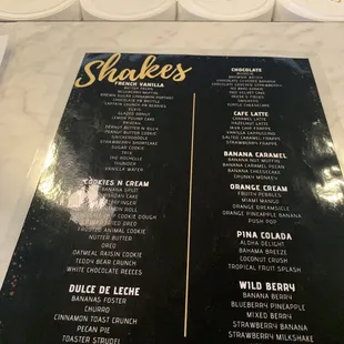 Shake Menu