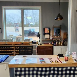 a wine tasting room with a wine rack