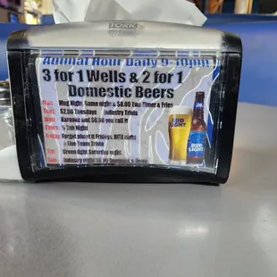 a box of beer on a table