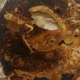 Burnt nasty buttered toasted bagel