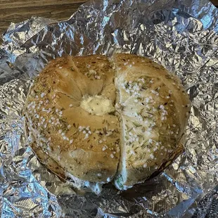 Rosemary salt bagel