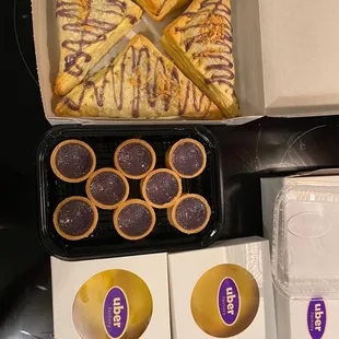 a variety of pastries and desserts