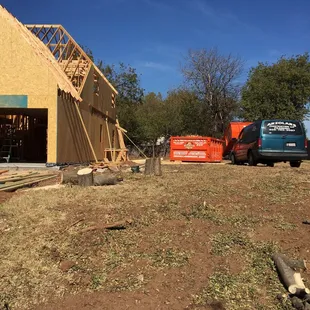 Framing up a new one in the plaza district. The booming new area.