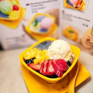 Mango Strawberry Chia with Ice Cream