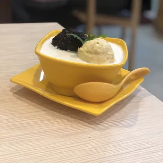 Cold Durian and Black Sticky Rice