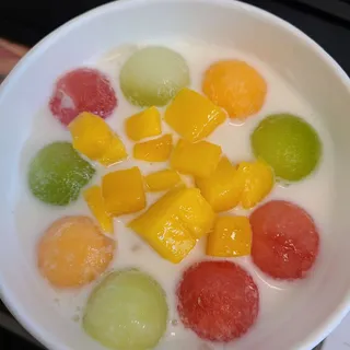 D02. Cold Mixed Fruit Sago with Mango Sauce